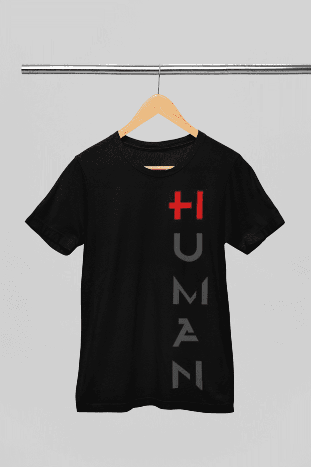 Human Round Neck Printed T-shirt