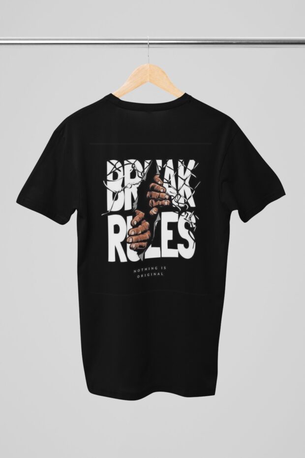 Break Rules Round Neck Printed T-shirt