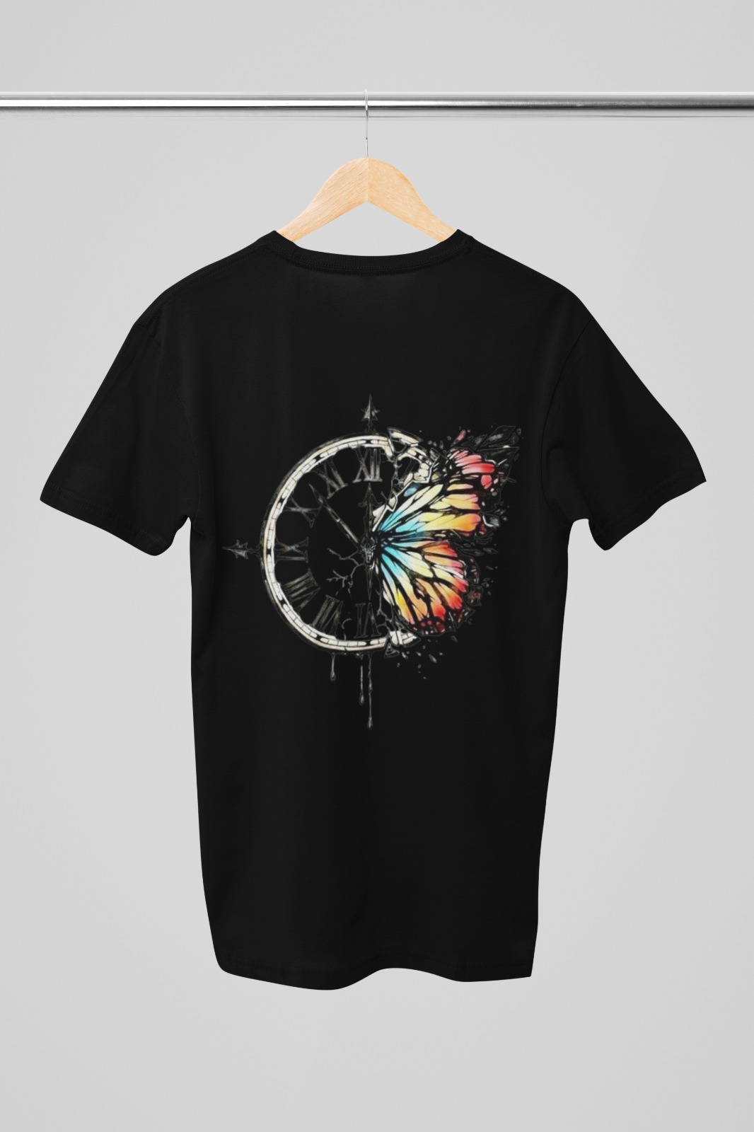 Clock Round Neck Printed T-shirt