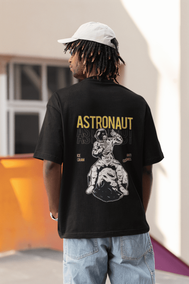 Astronaut - Oversized Down Shoulder T-shirt