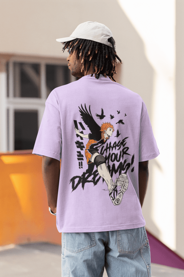 Chase Your Dream Over Sized Anime Down Shoulder T-shirt