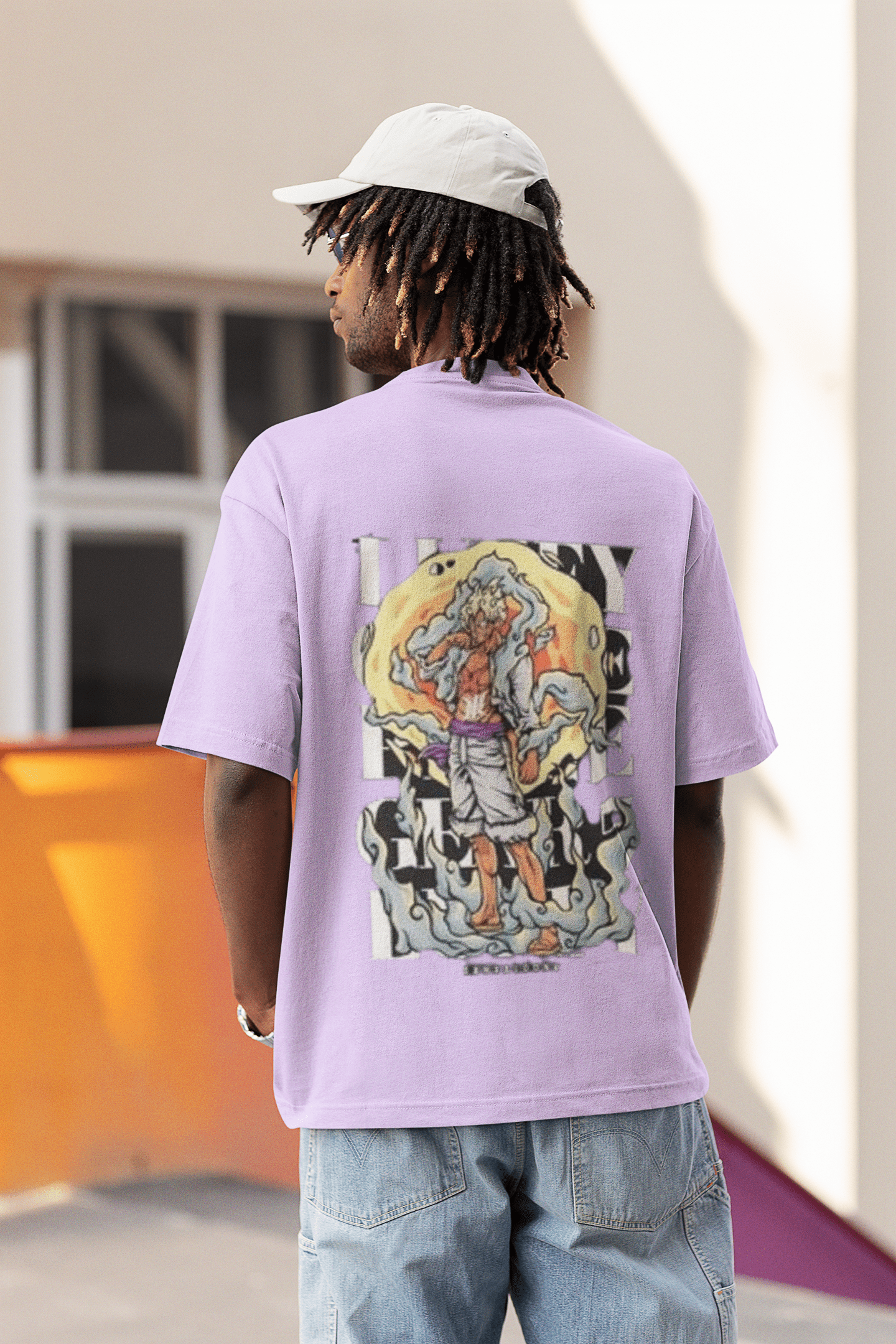 Over Sized Anime Down Shoulder T-shirt