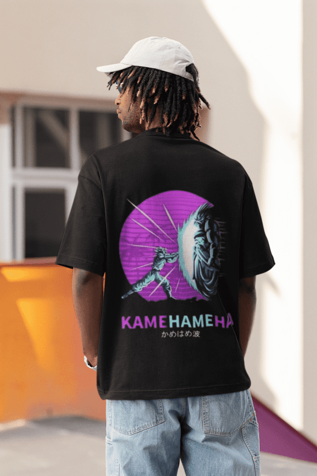 Kamehameha - Oversized Down Shoulder T-shirt